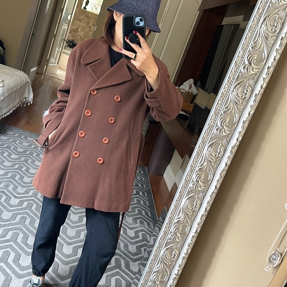 j.jong garment brown wool coat - Picture 8 of 9